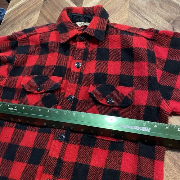 Yorke Sportswear‎ Shirt Buffalo Plaid Wool Blend Vintage Lumberjack Medium - Picture 4 of 6